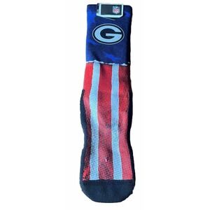 Green Bay Packers NFL Crew Socks Red White Blue Stars Stripes L/XL New With Tags
